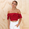 Sassy Ruffle Off The Shoulder Crop Top