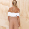 Sassy Ruffle Off The Shoulder Crop Top