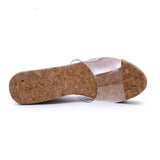 Transparent Cork bottom Wedge Shoe