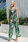 Vacation Sassy Leaf print sexy Boho jumpsuit