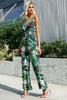 Vacation Sassy Leaf print sexy Boho jumpsuit