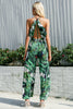 Vacation Sassy Leaf print sexy Boho jumpsuit