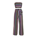 sexy Boho two-piece stripe  jumpsuit