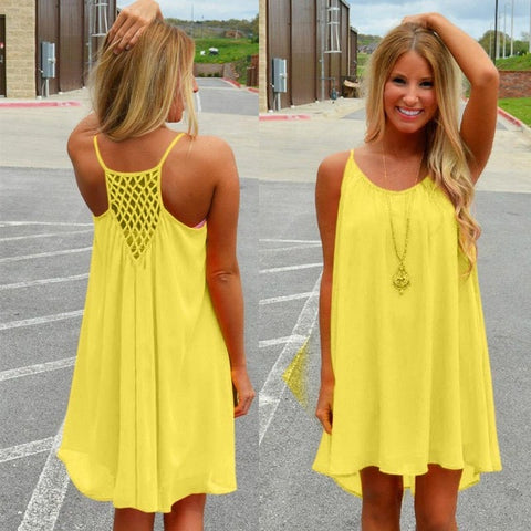 Pineapple Print Mini Short Dress