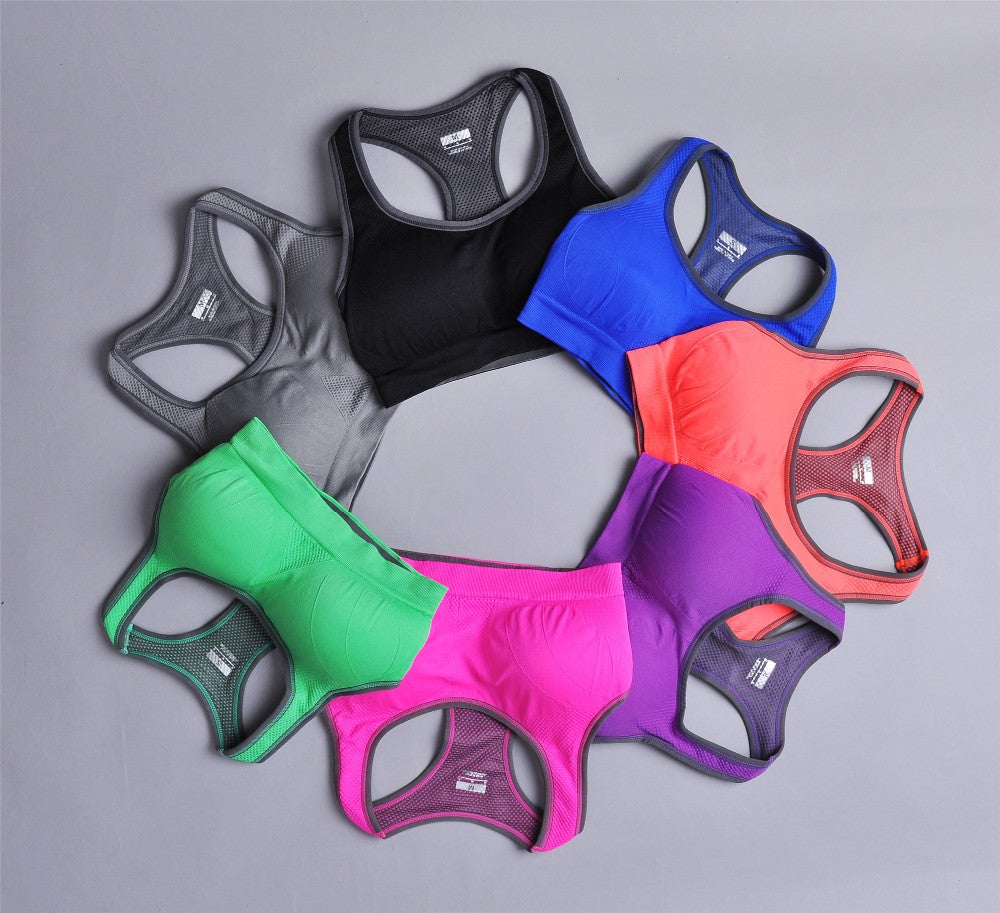 Womens Seamless Padded Push Up Sports Bra