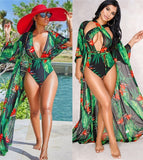 Floral Printed One Piece Swimsuit / With Cover-Up Set