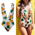 Deep V-neck Pineapple Bathing suit / Bodysuit