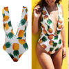 Deep V-neck Pineapple Bathing suit / Bodysuit